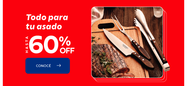 Todo para tu asado ¡Hasta 60% OFF!